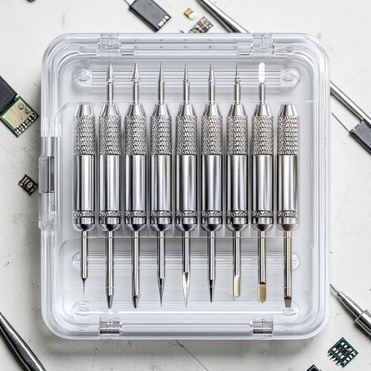 KOVNG Precision Micro-Screwdriver Set - 12-Piece Hardened S2 Steel Tips with Non-Slip Aluminum Handles and Transparent Case