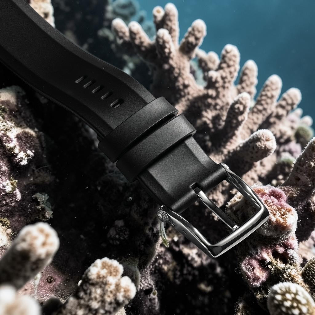 KOVNG Ultra-Durable Silicone Diving Watch Strap - 22mm High-Tensile Band with Stainless Steel Buckle, Waterproof and Dust-Repellent