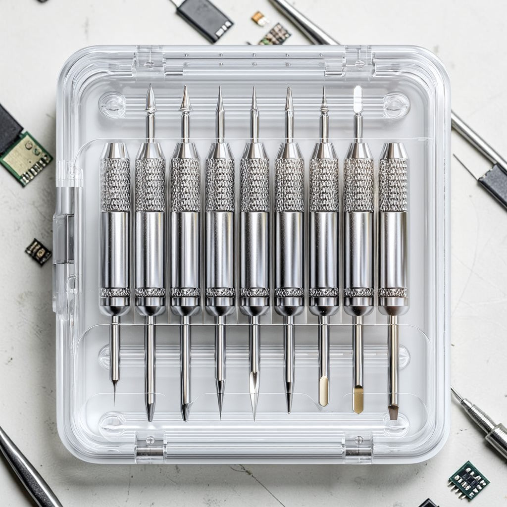 KOVNG Precision Micro-Screwdriver Set - 12-Piece Hardened S2 Steel Tips with Non-Slip Aluminum Handles and Transparent Case