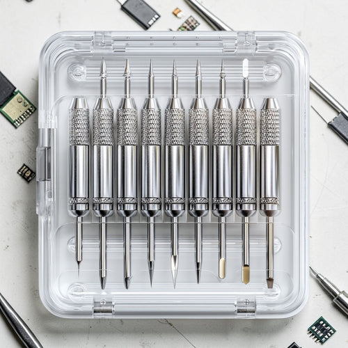 KOVNG Precision Micro-Screwdriver Set - 12-Piece Hardened S2 Steel Tips with Non-Slip Aluminum Handles and Transparent Case