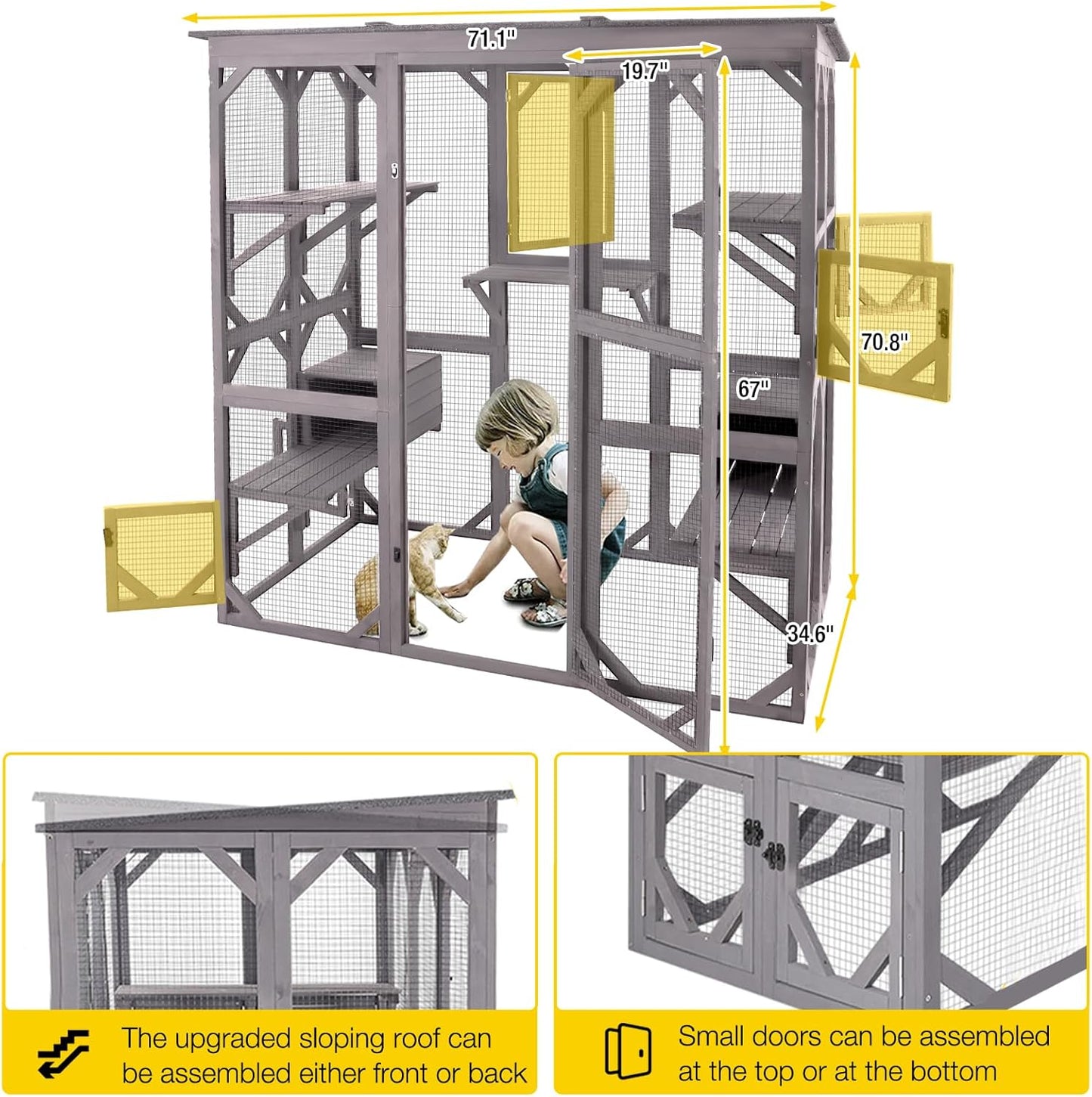 Catio Outdoor Cat Enclosure - Large Walk-In Kitty Cage