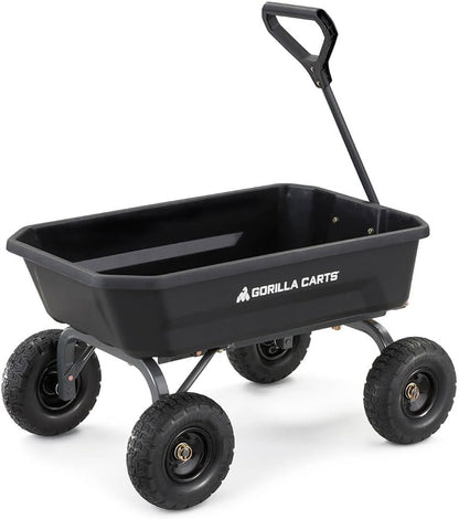 7GCG-NF Heavy-Duty Poly Dump Garden Cart with No-Flat Tires, 7 Cubic Feet, 1200-Pound Capacity, Black, Amazon Exclusive