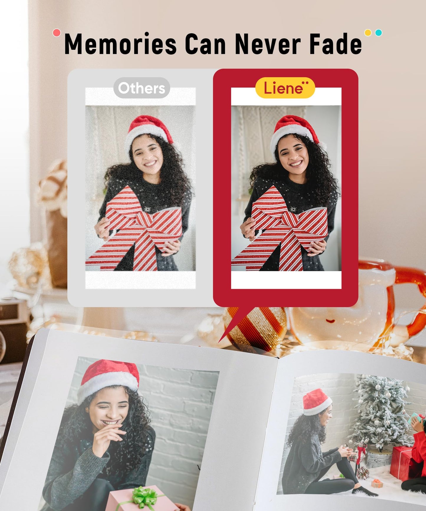 Liene 46 Photo Printer with Wi-Fi, 100 Sheets, Thermal-Dye Sublimation, for iPhone & Android