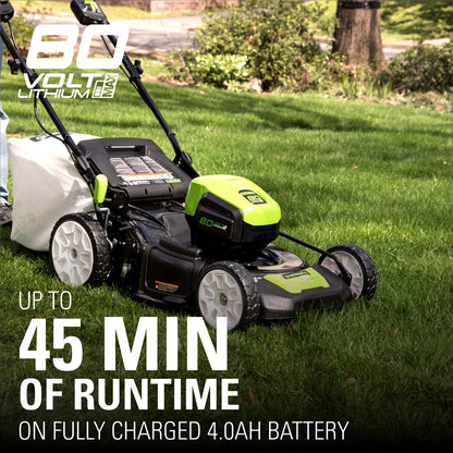 80V Cordless 21 Self-Propelled Brushless Lawn Mower | Greenworks